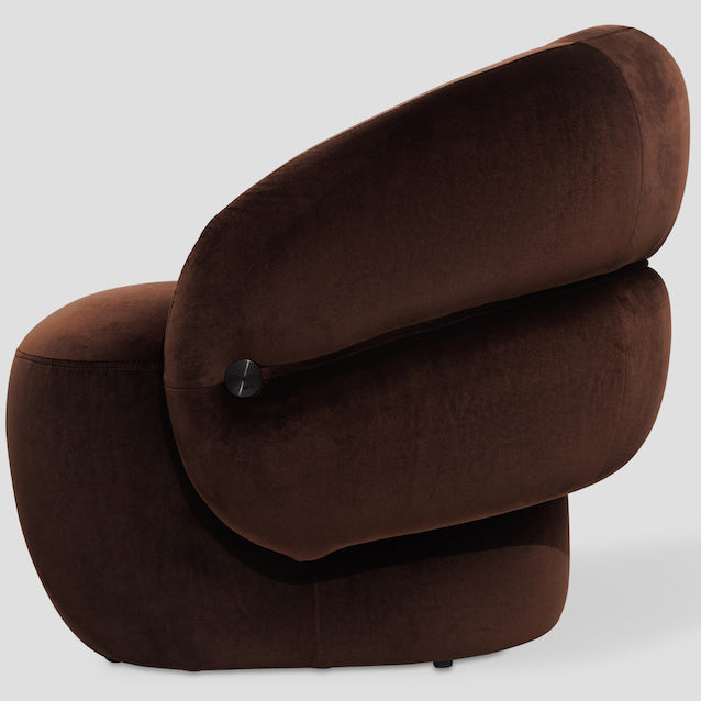 Scar armchair, 90 cm, dark brown velour