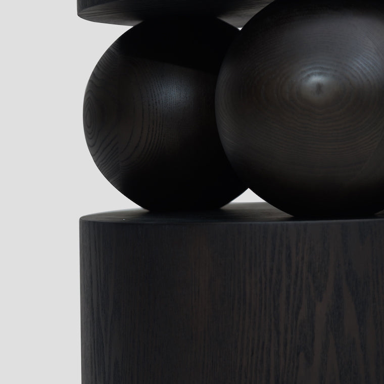 Kama round side table, veneer