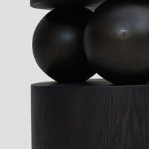 Kama round side table, veneer