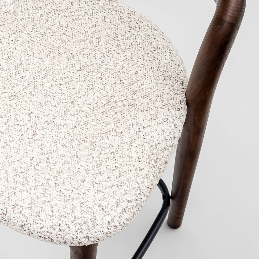 Willow counter stool, light beige mélange bouclé