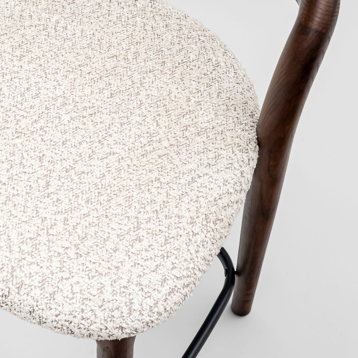 Willow counter stool, light beige mélange bouclé