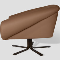 Plat Swivel Armchair 95 cm, Natural Light Brown Leather