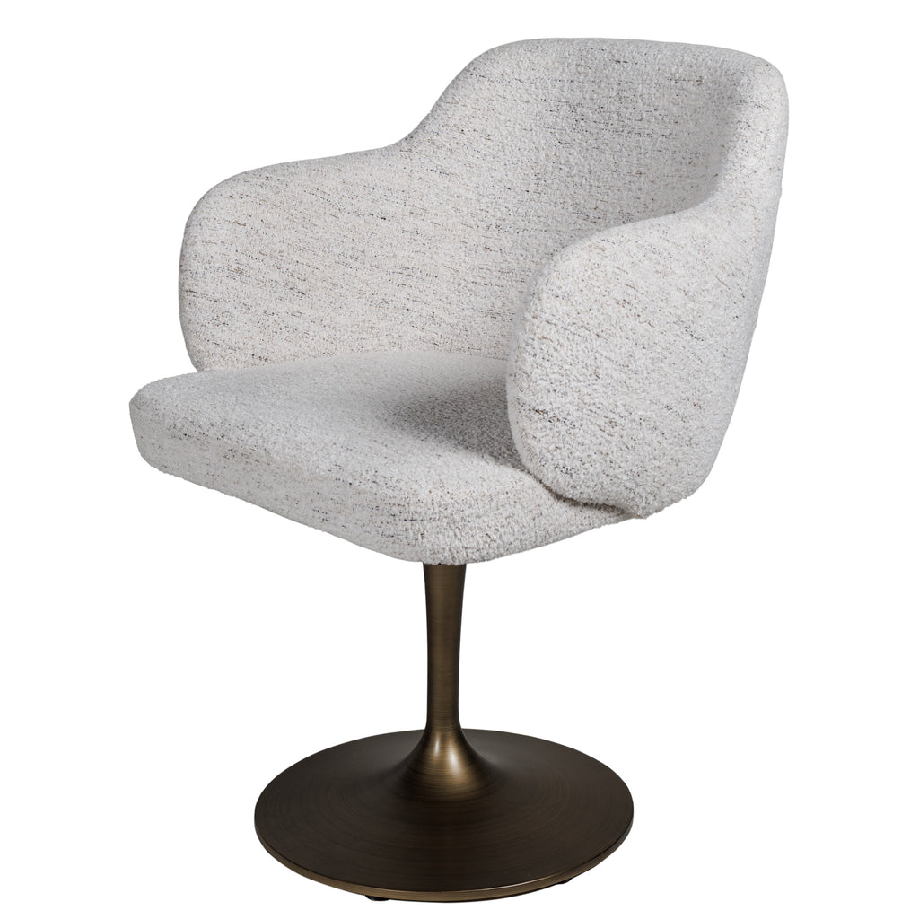 Devon swivel chair, light gray chenille