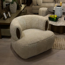 Blume swivel armchair, 89 cm, genuine sheepskin