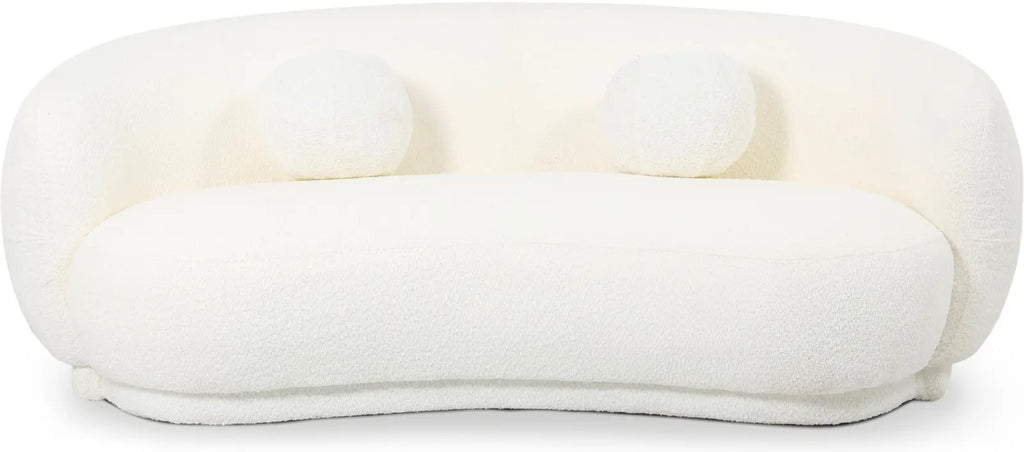 EMILY sofa shown in Natural Bouclé, front view
