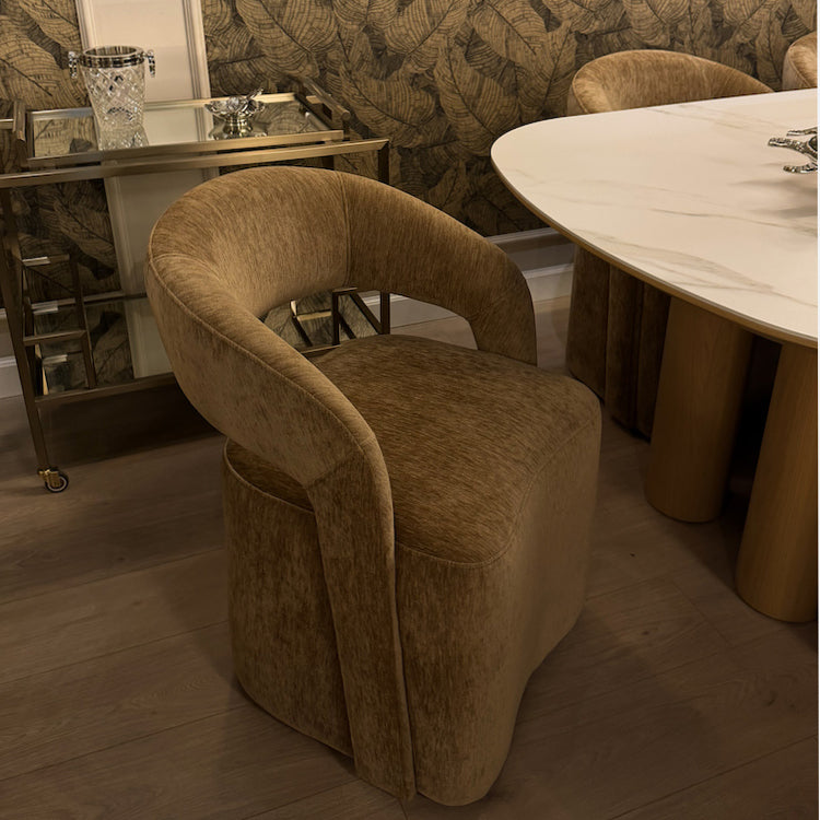 Sloan armchair on casters, light brown chenille