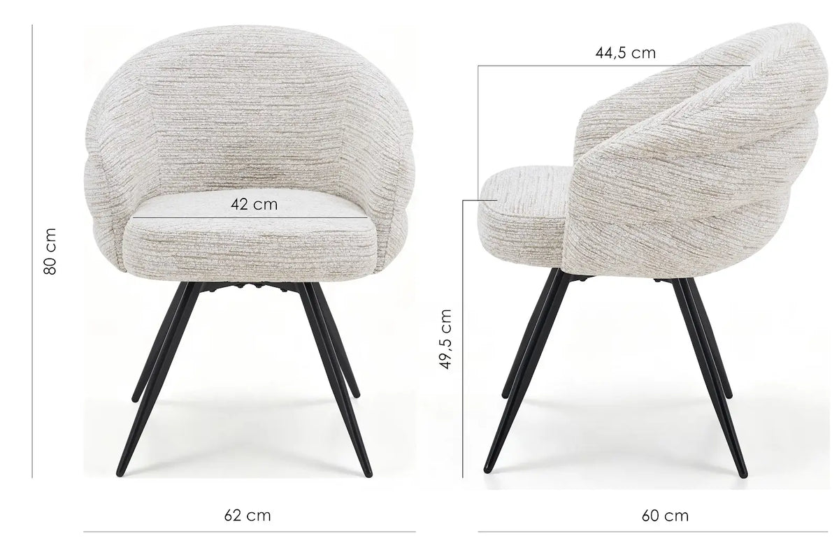 SHELL dimensions: width 62 cm, depth 60 cm, height 80 cm and seat height 49.5 cm