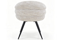 SHELL dining chair in Oatmeal Corded Chenille with a black base, rear view