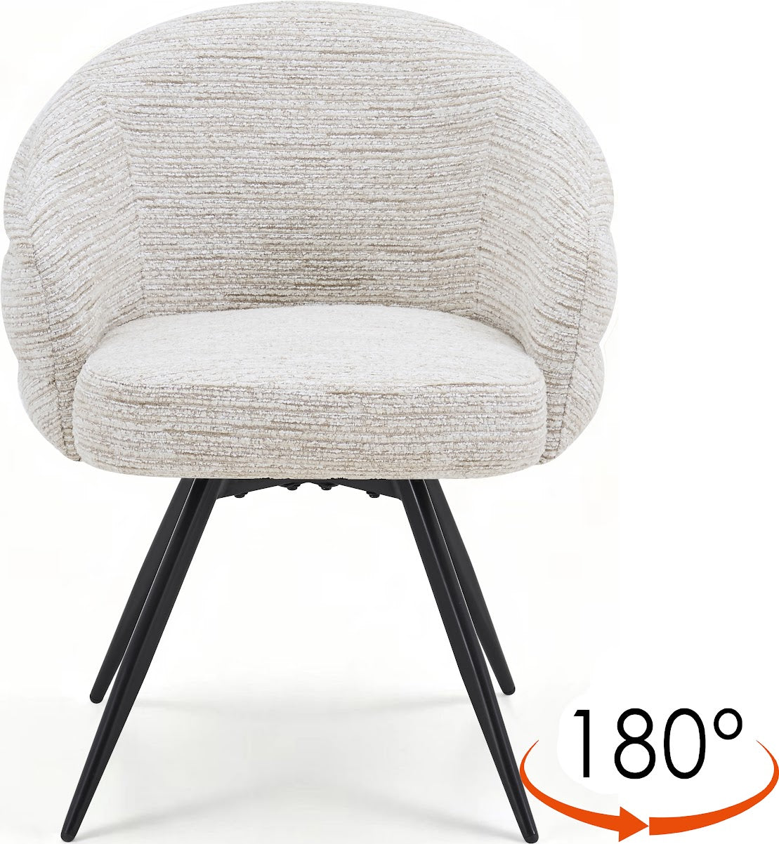 SHELL dining chair with the supplied 180-degree swivel illustration