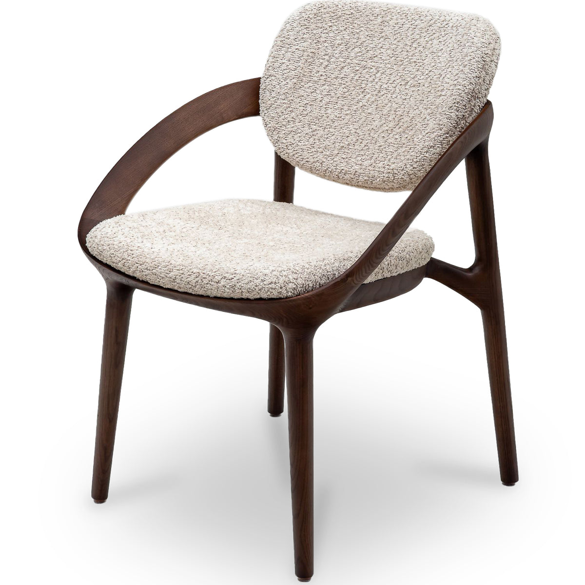 Willow dining chair, light beige melange bouclé
