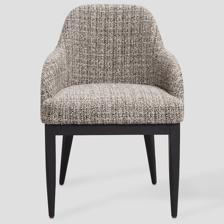 Kiton dining chair, beige-grey melange bouclé