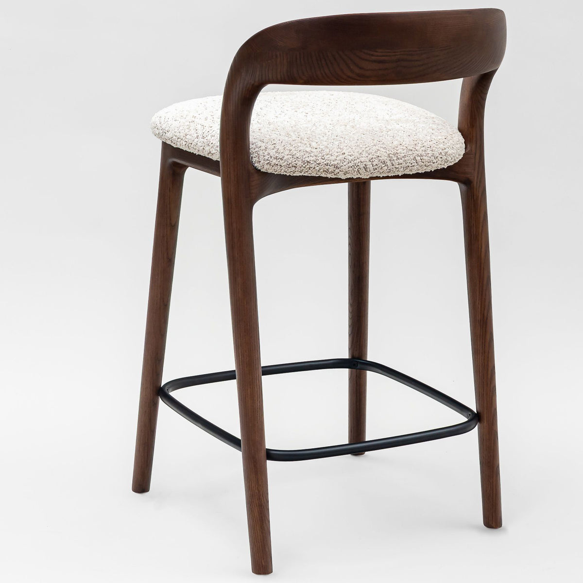 Willow counter stool, light beige mélange bouclé