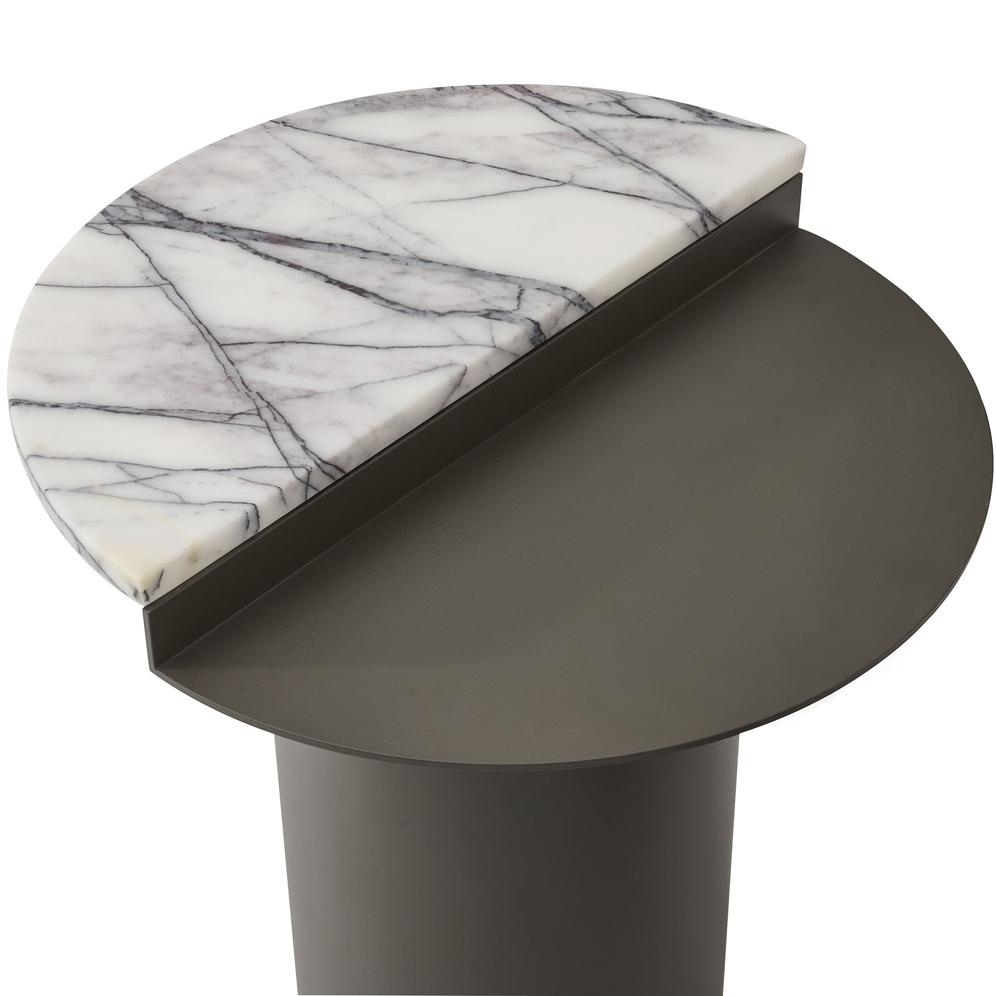 Mavor round side table, metal and marble tabletop Secondary image