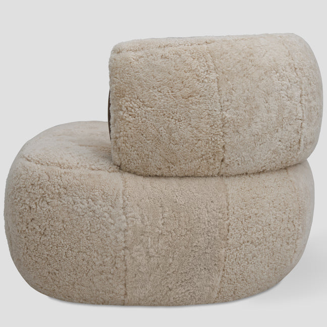 Blume swivel armchair, 89 cm, genuine sheepskin