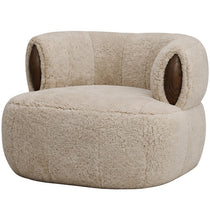 Blume swivel armchair, 89 cm, genuine sheepskin
