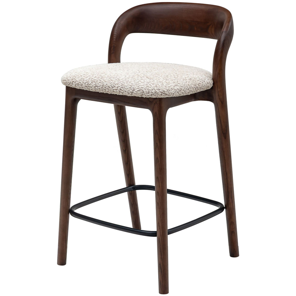 Willow counter stool, light beige mélange bouclé