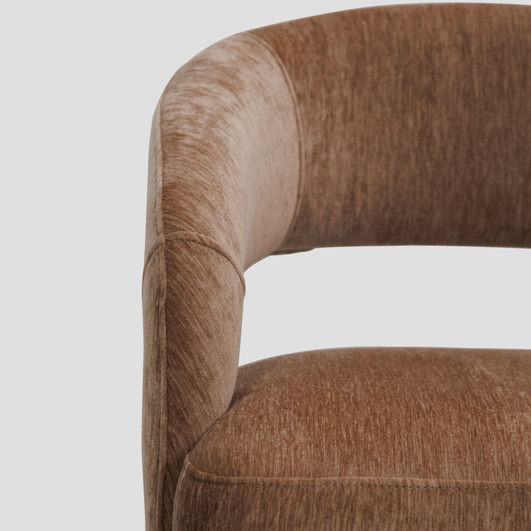 Sloan armchair on casters, light brown chenille