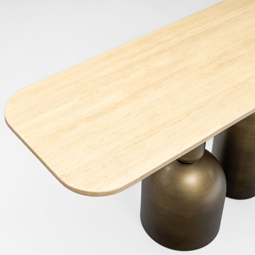 Console Perrot travertine brass