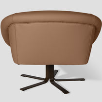 Plat Swivel Armchair 95 cm, Natural Light Brown Leather