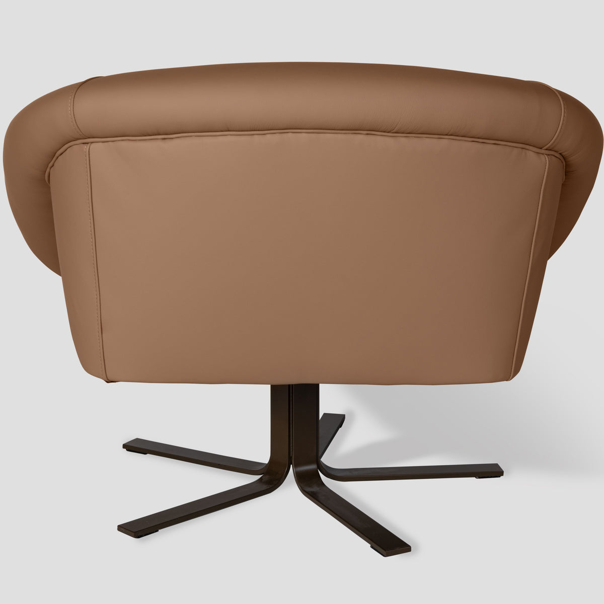 Plat Swivel Armchair 95 cm, Natural Light Brown Leather