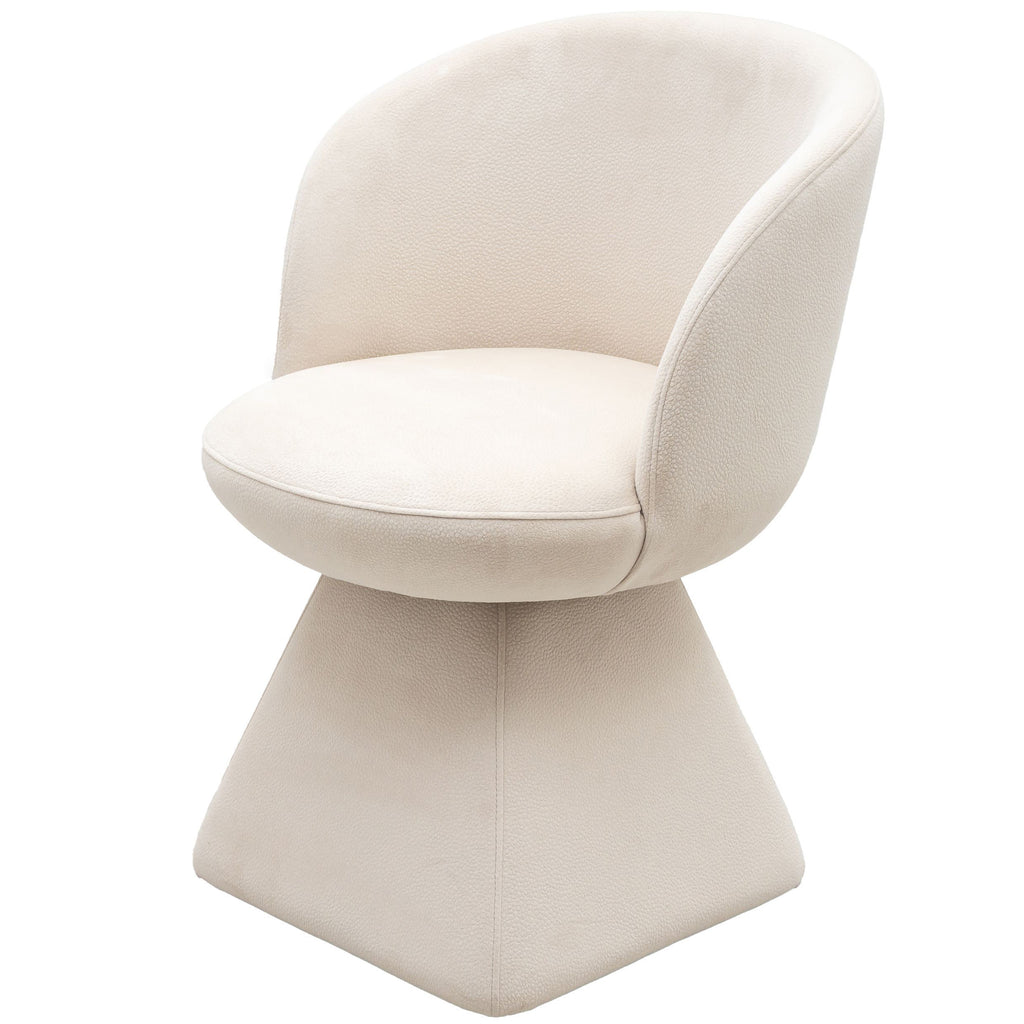 Lorette swivel chair, cream chenille