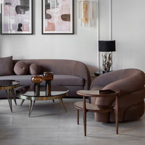 Liam 2-seater sofa, 225 cm, brown velour