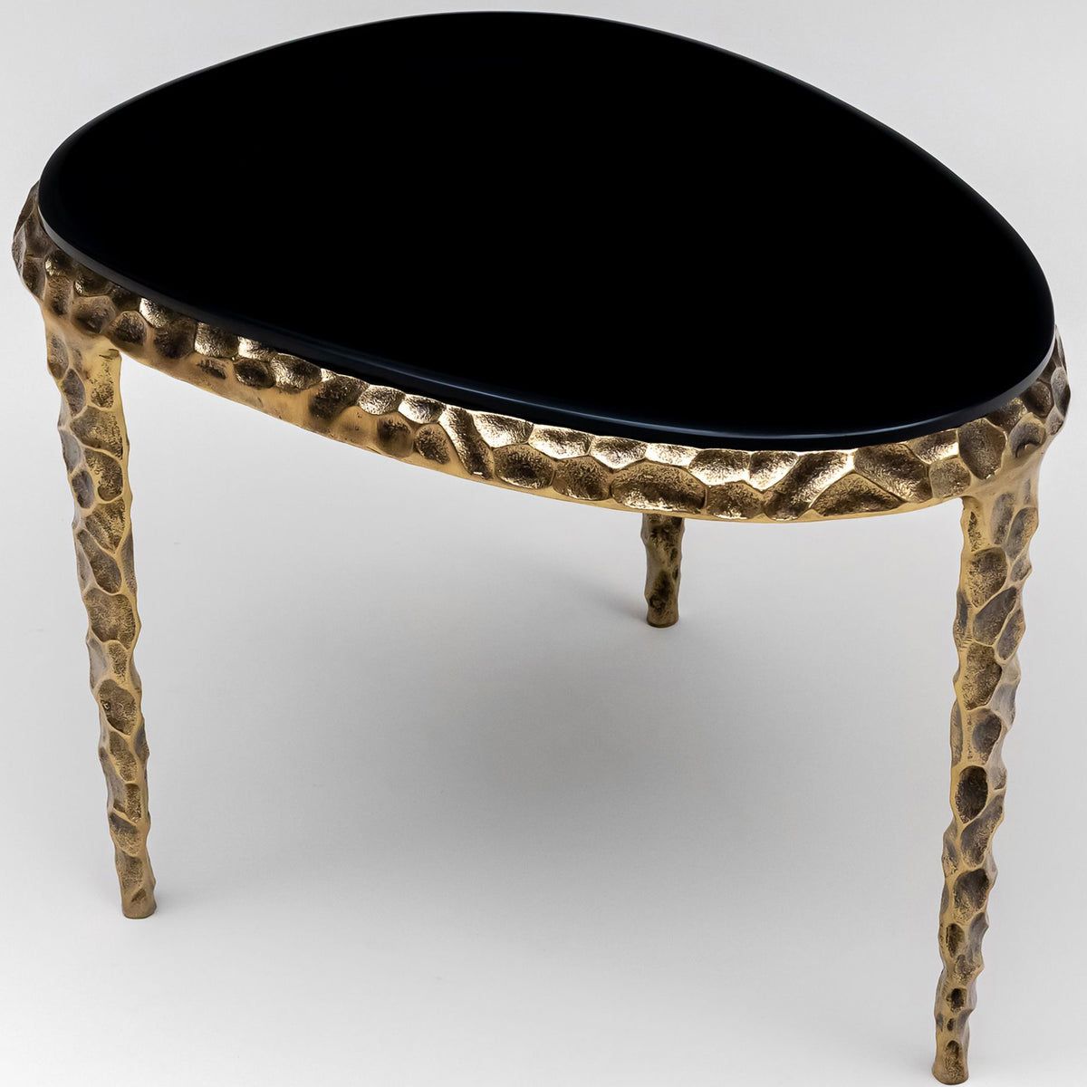 Meg side table, oval, glass tabletop