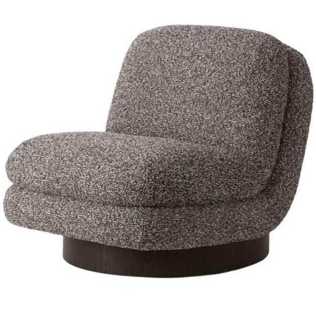 Brug swivel armchair, 102 cm, textured jacquard in chocolate mélange