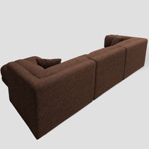 Liora modular corner sofa (right/left-hand configuration), 308 cm, brown melange bouclé