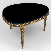 Meg side table, oval, glass tabletop