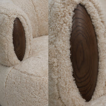 Blume swivel armchair, 89 cm, genuine sheepskin