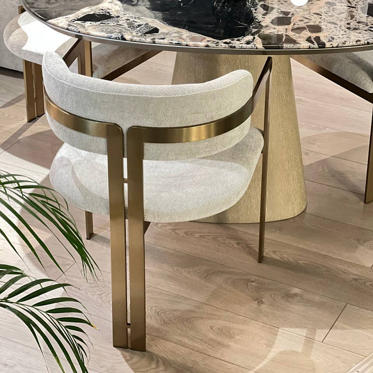 Orlean dining chair, pearl chenille