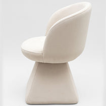 Lorette swivel chair, cream chenille