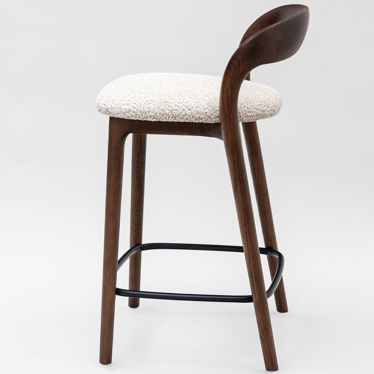 Willow counter stool, light beige mélange bouclé
