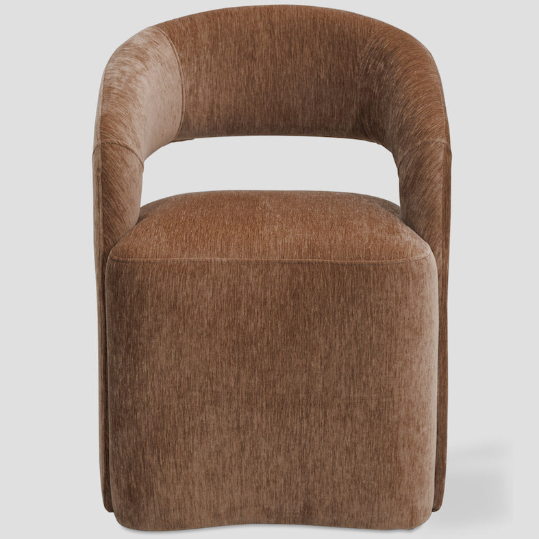 Sloan armchair on casters, light brown chenille