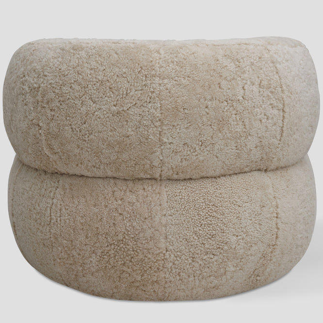 Blume swivel armchair, 89 cm, genuine sheepskin