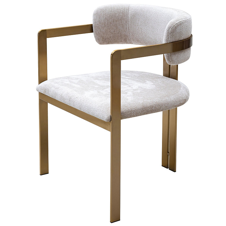 Orlean dining chair, pearl chenille