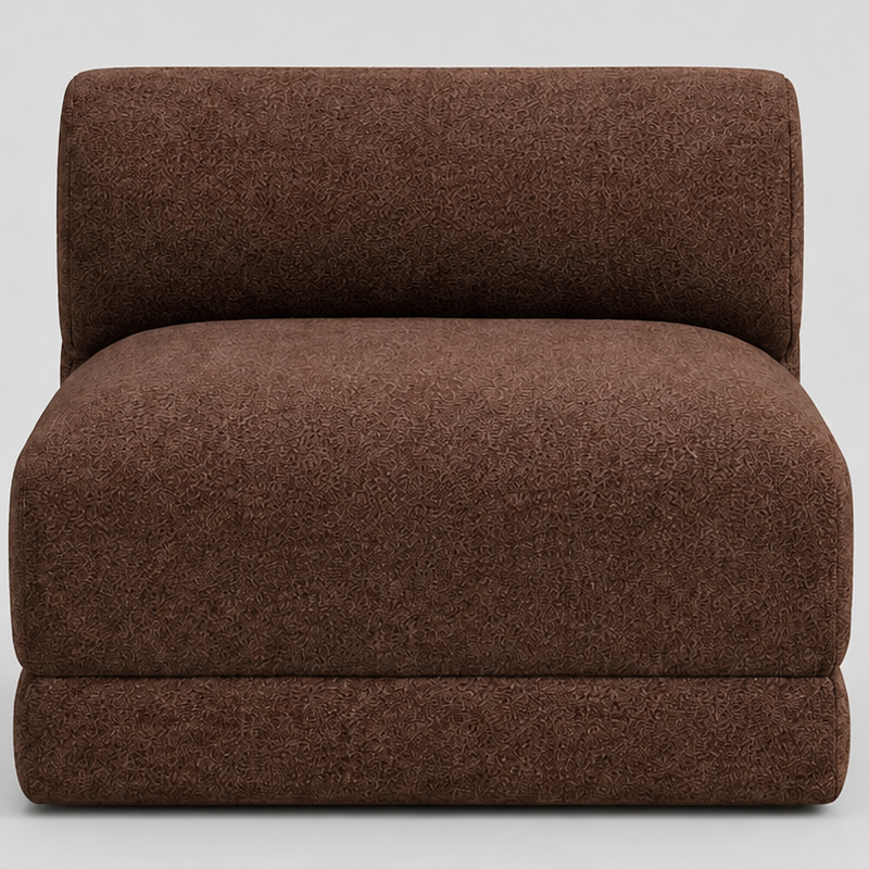 Liora modular corner sofa (right/left-hand configuration), 308 cm, brown melange bouclé