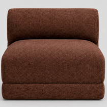 Liora modular corner sofa (right/left-hand configuration), 308 cm, brown melange bouclé