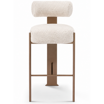 Tom bar stool, white bouclé
