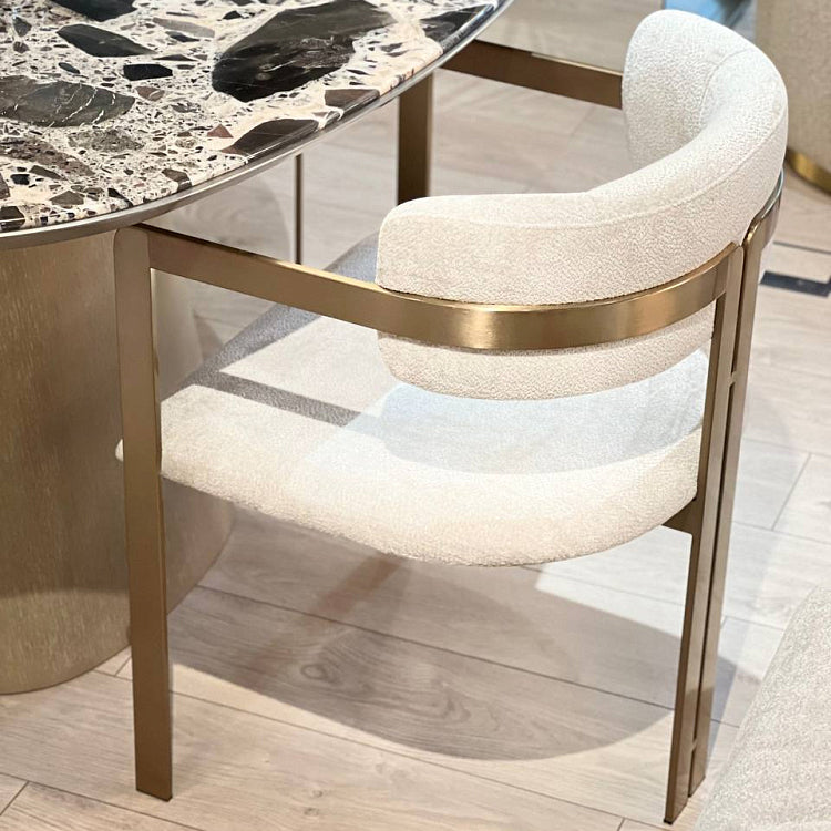 Orlean dining chair, pearl chenille