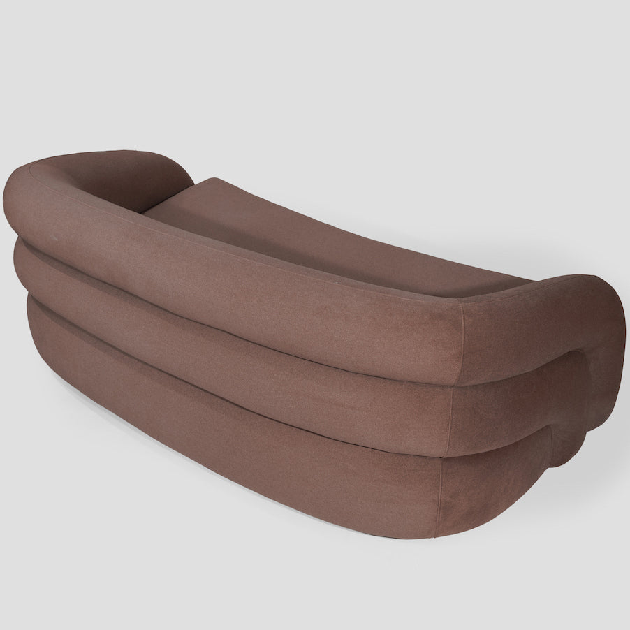 Liam 2-seater sofa, 225 cm, brown velour