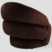 Scar armchair, 90 cm, dark brown velour