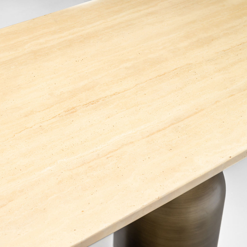 Console Perrot travertine brass