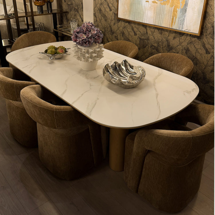 Sloan armchair on casters, light brown chenille