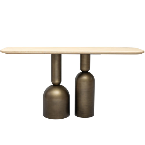 Console Perrot travertine brass