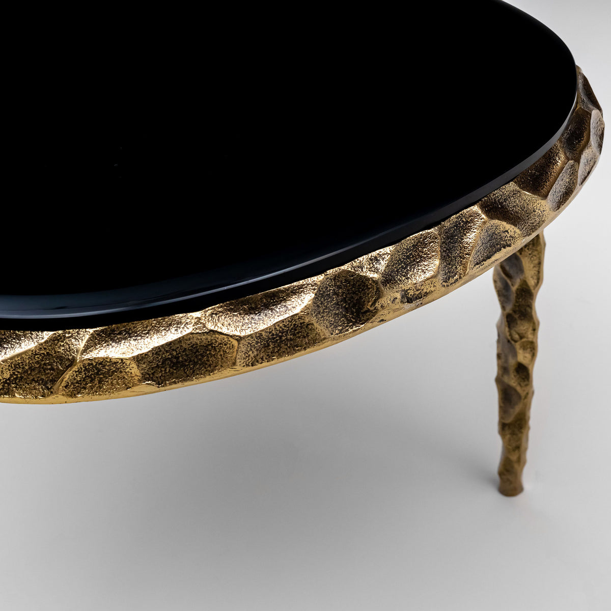 Meg side table, oval, glass tabletop