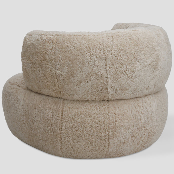 Blume swivel armchair, 89 cm, genuine sheepskin