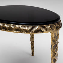 Meg side table, oval, glass tabletop