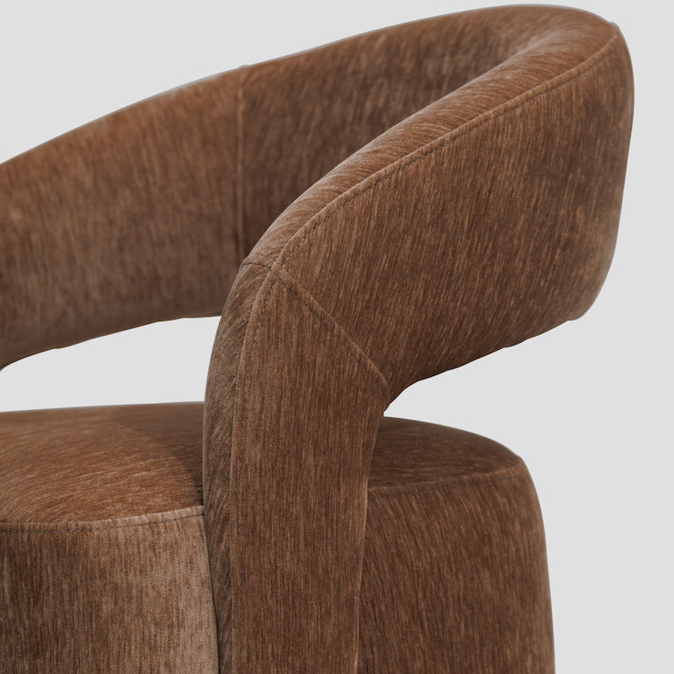Sloan armchair on casters, light brown chenille